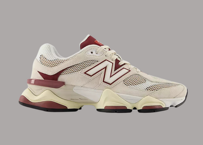 New Balance 9060 Unisex Sneakers Linen With Monarch Burgundy