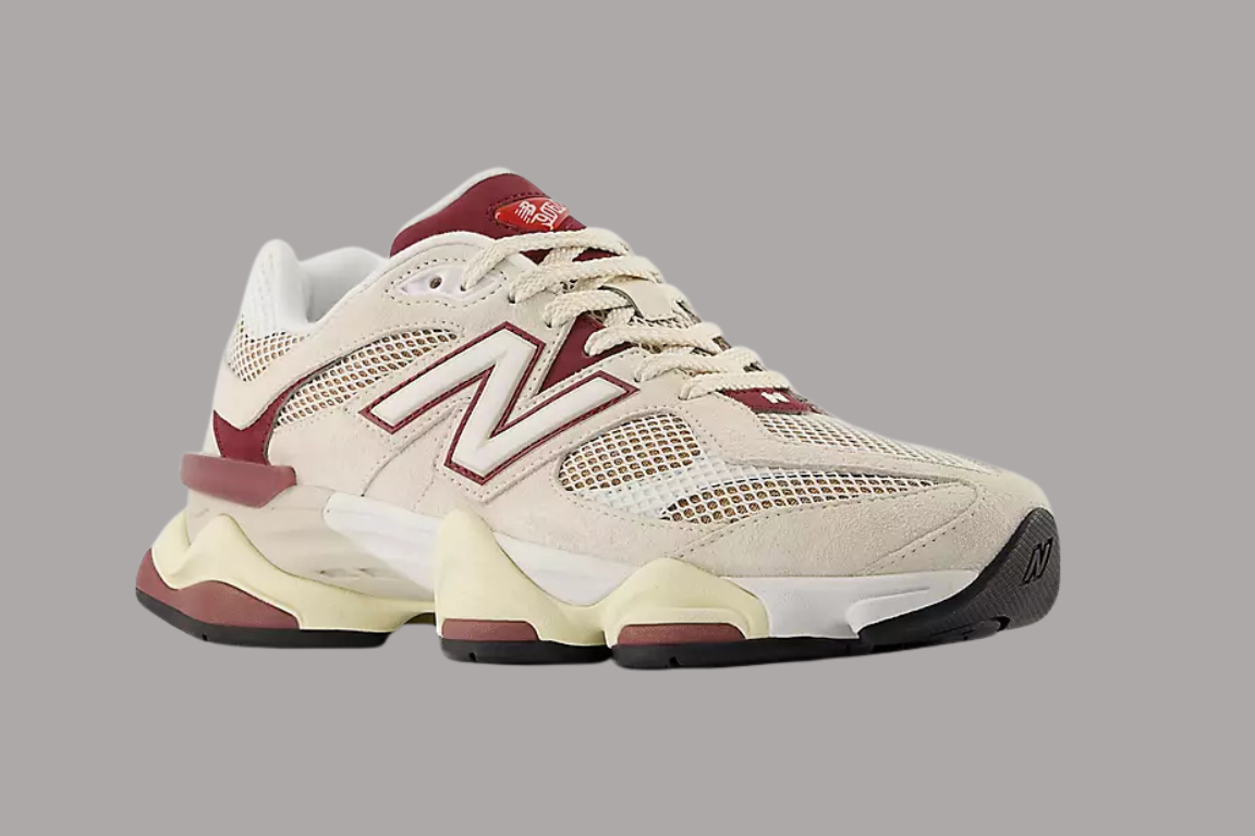 New Balance 9060 Unisex Sneakers Linen With Monarch Burgundy