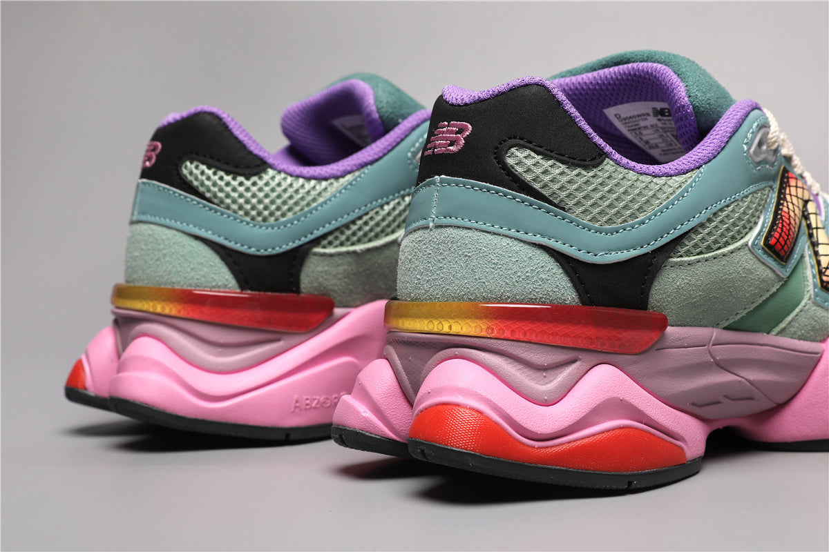 New Balance 9060 Unisex Sneakers Green Pink