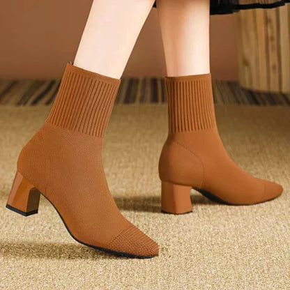 Balerria Fsser Women's Knit Ankle Boots